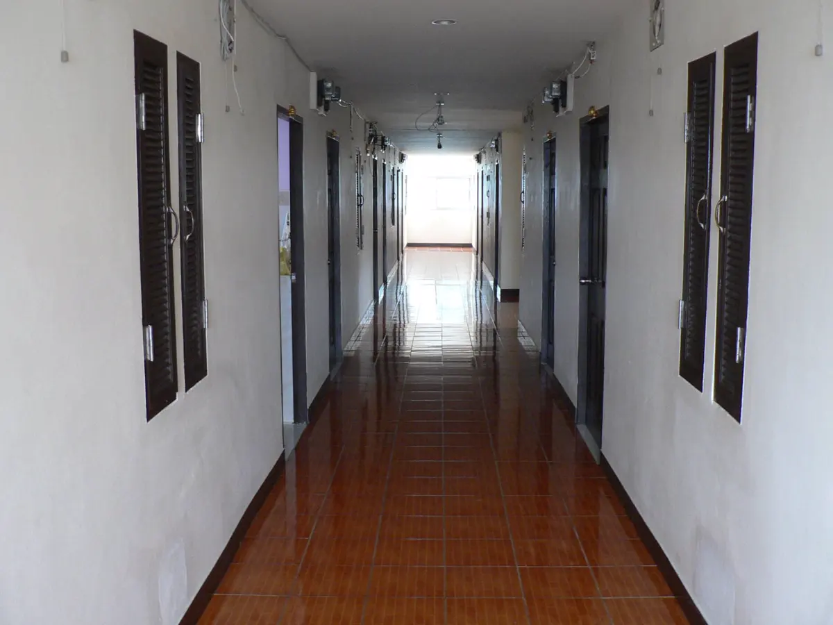 Interior corridor and room doors at S6 Place